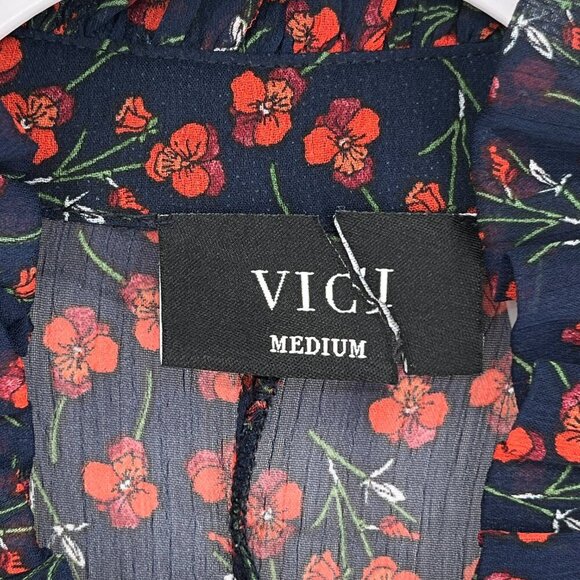 VICI Curves Ahead FLORAL TIERED BABYDOLL DRESS Size Medium - Picture 5 of 8